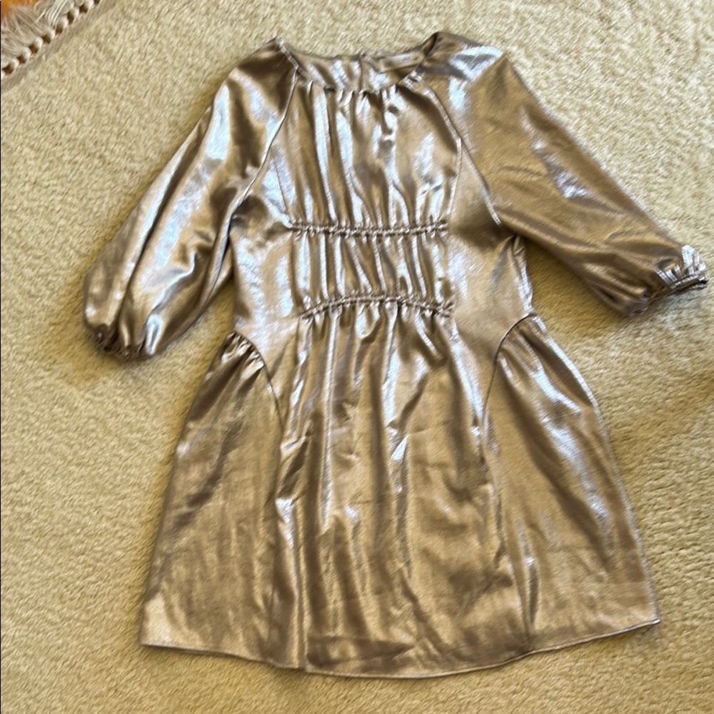 Zara Gold Long Sleeve Raglan Sundress